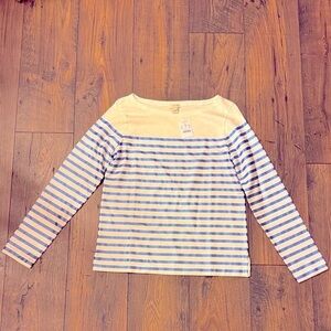 JCREW Women’s Blue shimmer Striped Long Sleeve Shirt NWT